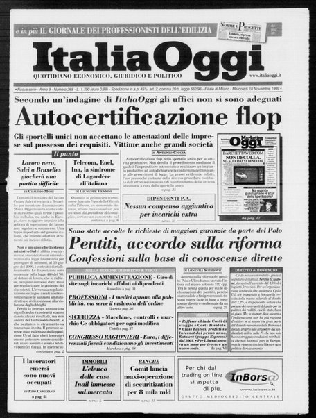 Italia oggi : quotidiano di economia finanza e politica